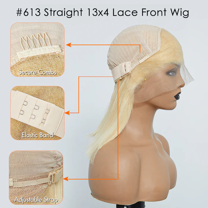 ✨ 150% Density Pre-Plucked 13x4 Lace Frontal Bob Wig Straight ✨