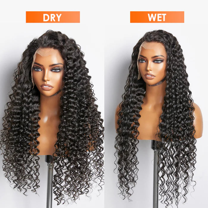 200% Density 13x4 Full Frontal Lace Wig Deep Wave