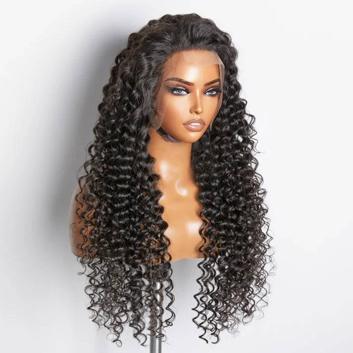 200% Density 13x4 Full Frontal Lace Wig Deep Wave