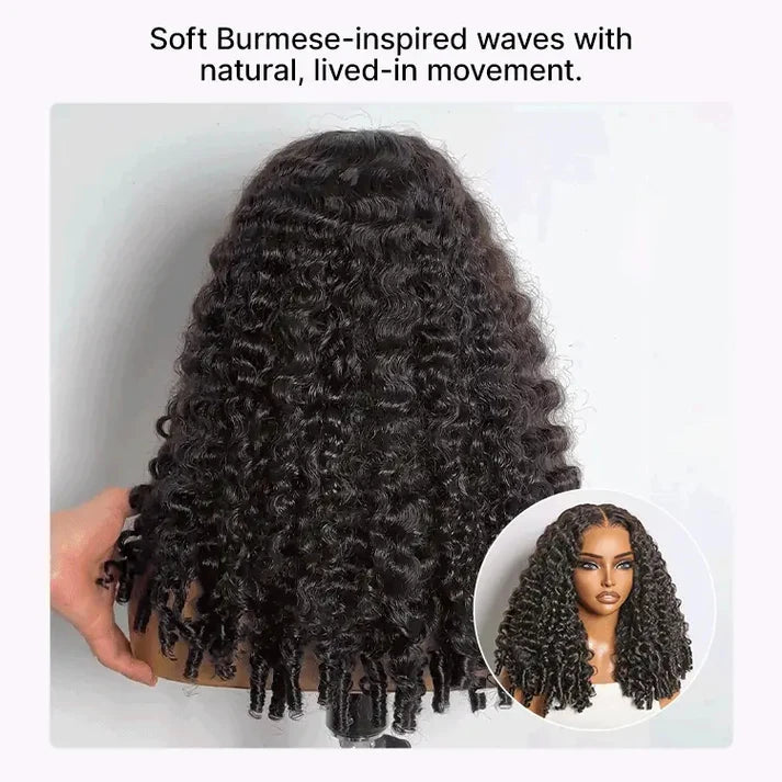 ✨ 180% Density 13x6 Glueless 3D Cap Pre-Bleached Lace Frontal Wig Burmese Curly ✨