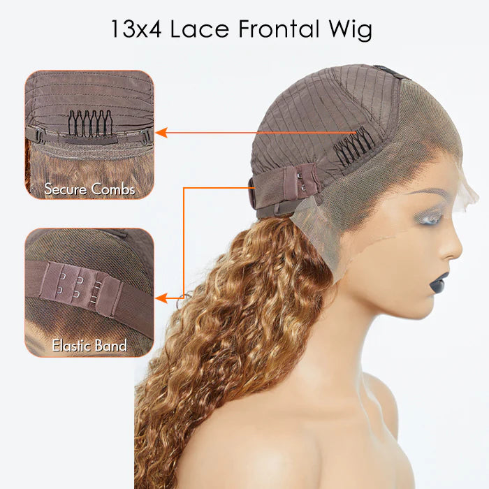 ✨ 150% Density 13x4 Pre-Plucked Lace Frontal Wig Water Wave ✨