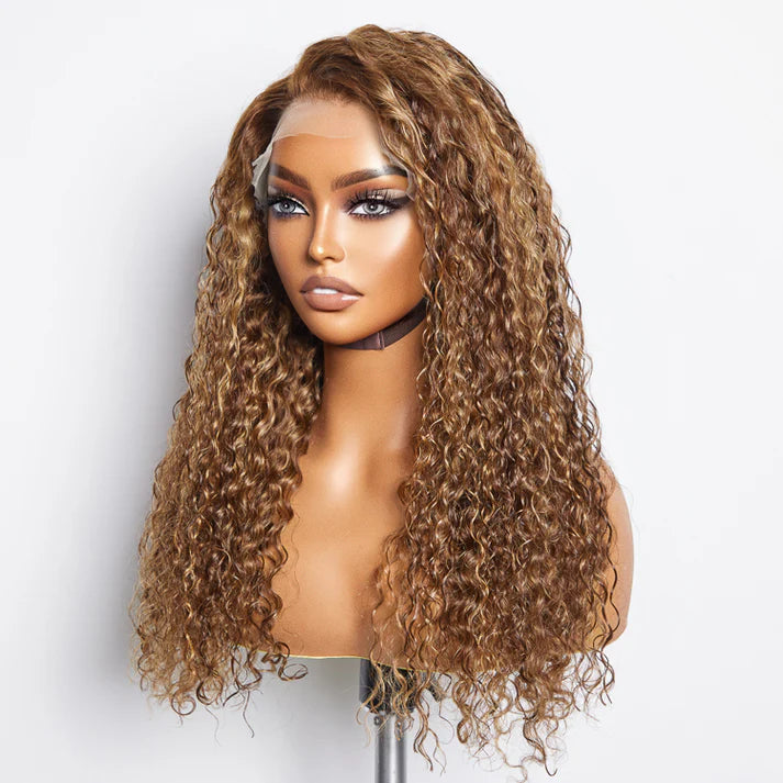 ✨ 150% Density 13x4 Pre-Plucked Lace Frontal Wig Water Wave ✨