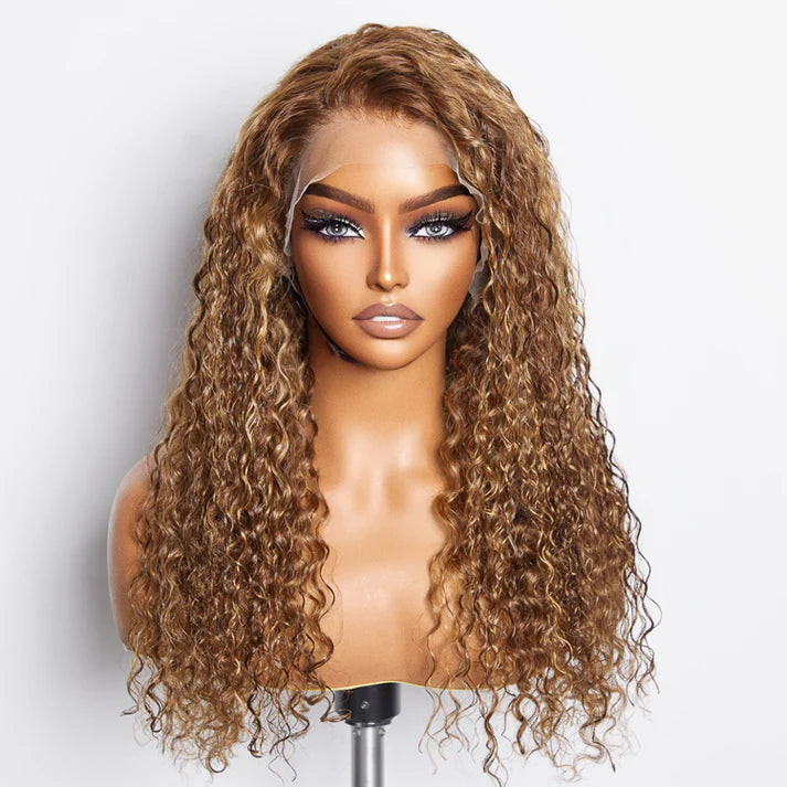 ✨ 150% Density 13x4 Pre-Plucked Lace Frontal Wig Water Wave ✨
