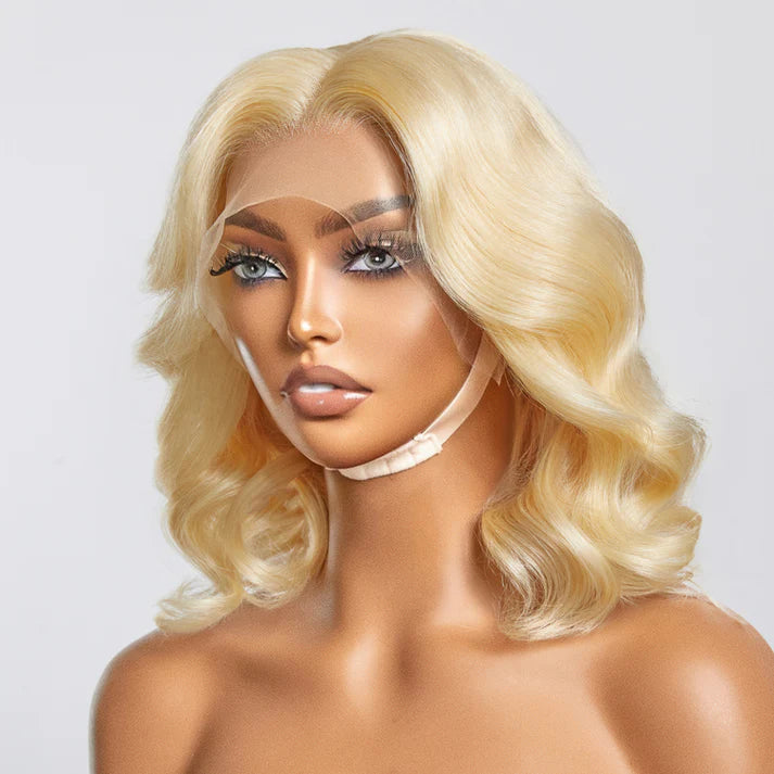 ✨ 150% Density 13x4 Pre-Plucked Lace Frontal Bob Wig Body Wave #613  ✨
