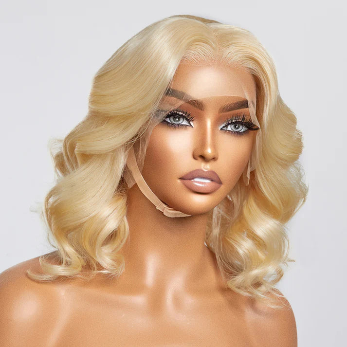 ✨ 150% Density 13x4 Pre-Plucked Lace Frontal Bob Wig Body Wave #613  ✨
