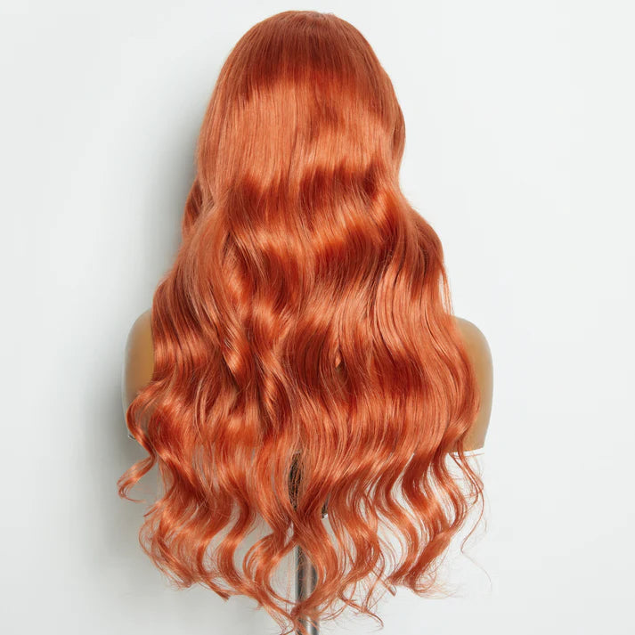 ✨ 150% Density 13x4 Pre-Plucked Free Part Lace Frontal Wig Body Wave 24 Inches Ginger✨