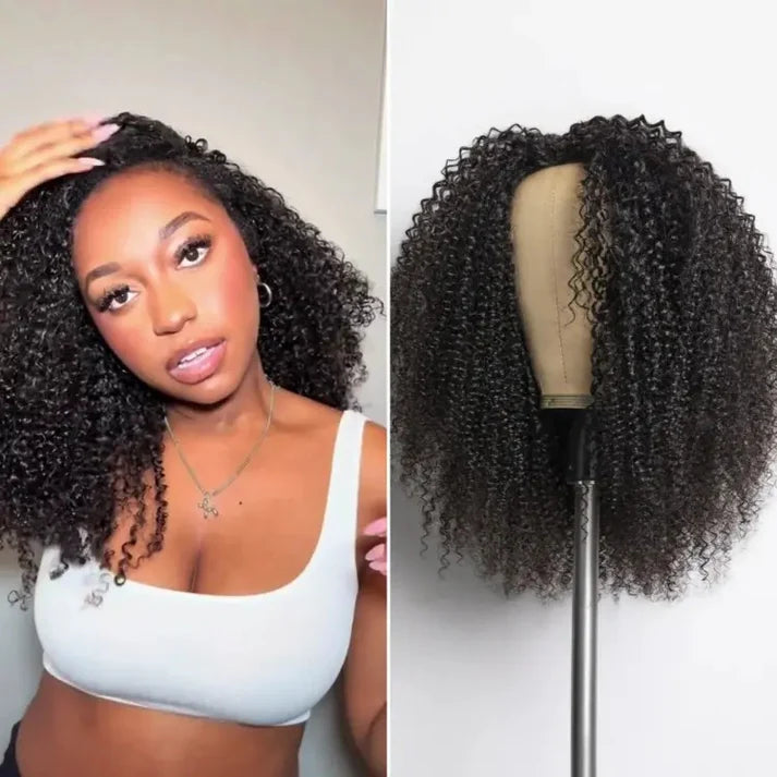 ✨ Wear and Go 180% Density Half Wig Messy Curly ✨