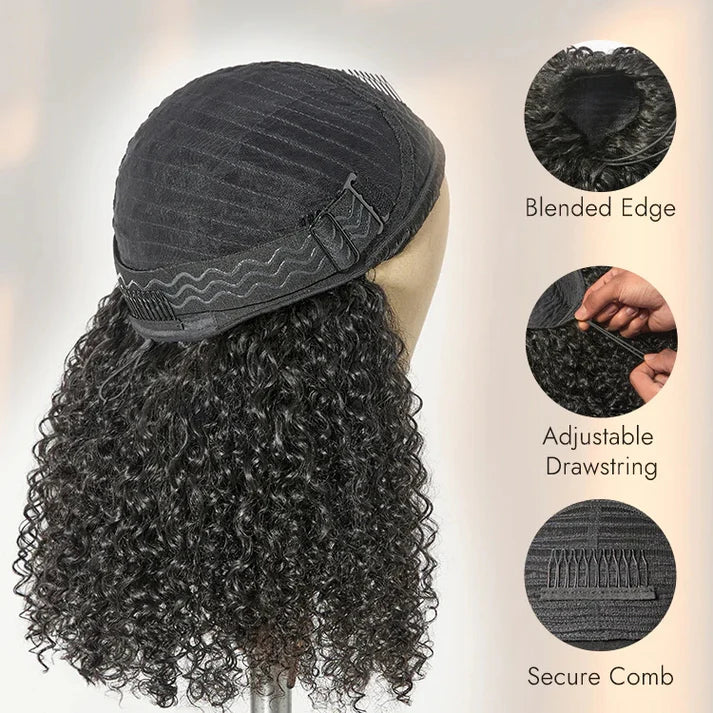 ✨ Wear and Go 180% Density Half Wig Messy Curly ✨
