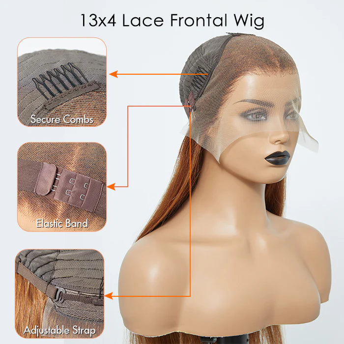 ✨ 150% Density 13x4 Pre-Plucked Free Part Lace Frontal Wig Straight ✨