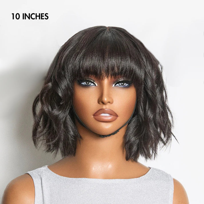 150% Density Put On and Go Layered Cut Minimalist Lace Bob Wig Yaki Straight